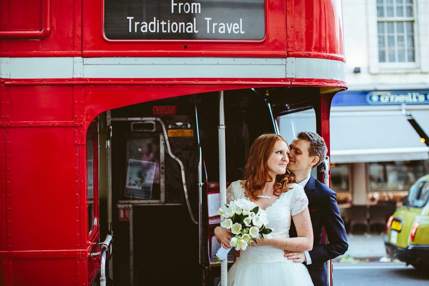 London Red Bus Wedding Photography