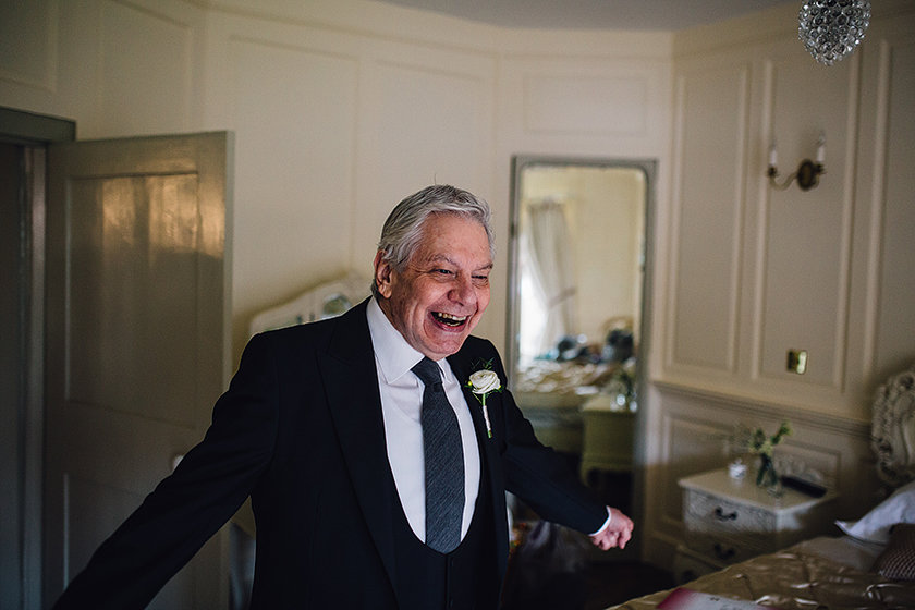 Excited father of the bride shot