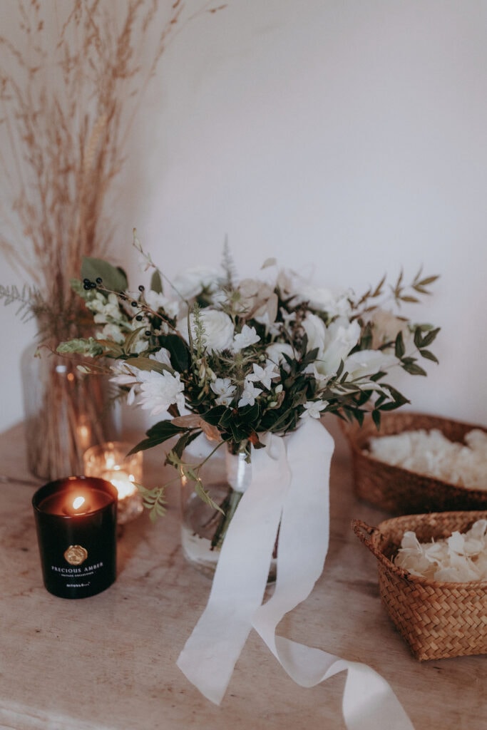 Luxury wedding floral bouquet at Aswarby Rectory Wedding, Sleaford