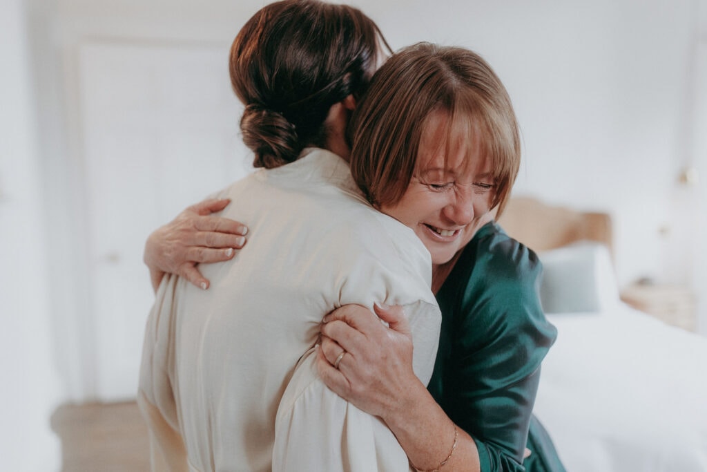 Emotional documentary wedding moment