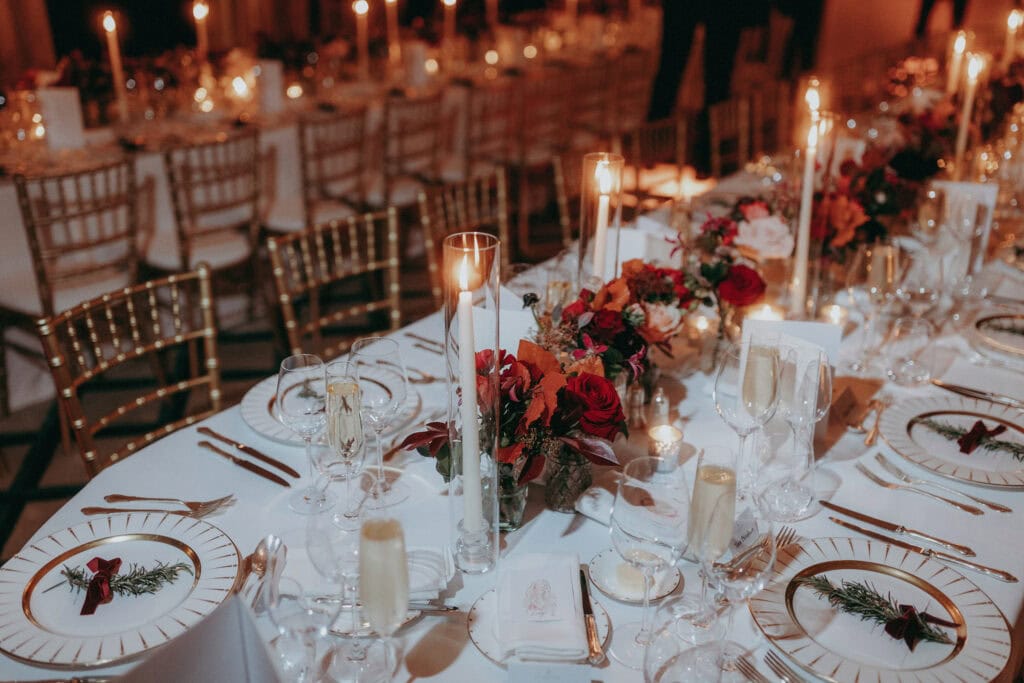 luxury wedding tablescape at Claridges, London 