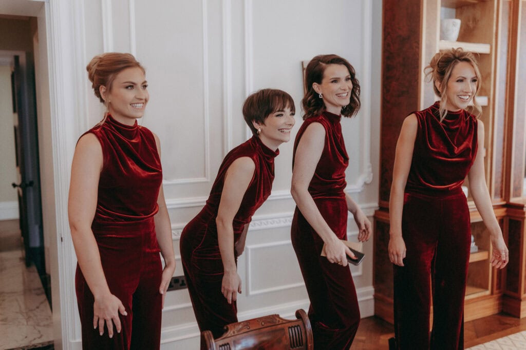 winter wedding bridesmaid dress ideas