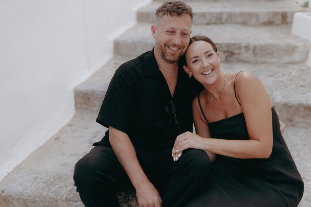 Ibiza old town engagement shoot, destination wedding photographer