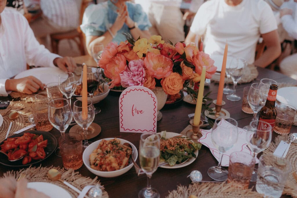 Ibiza wedding food and tablescape at Las Cicadas