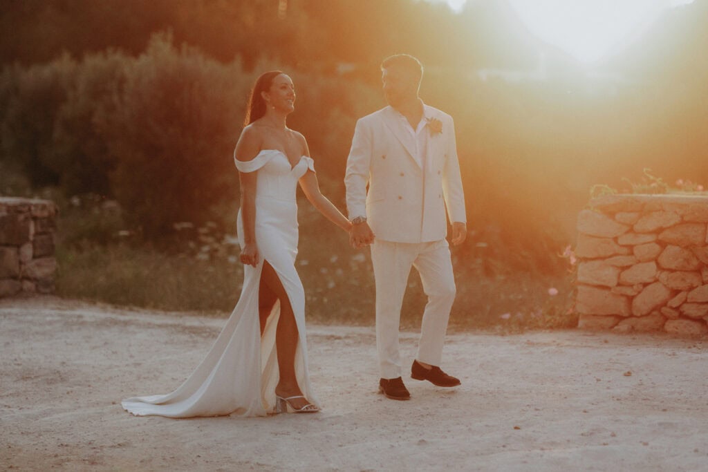 Sunset wedding photos at Las Cicadas, Ibiza Private villa wedding venue